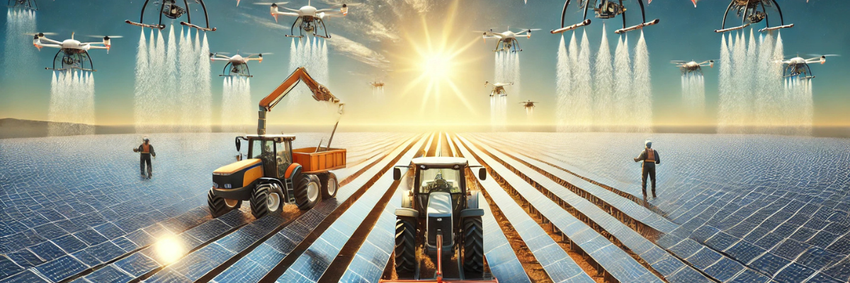 Solar Panel Cleaning Tractor vs Drone PV Cleaning System